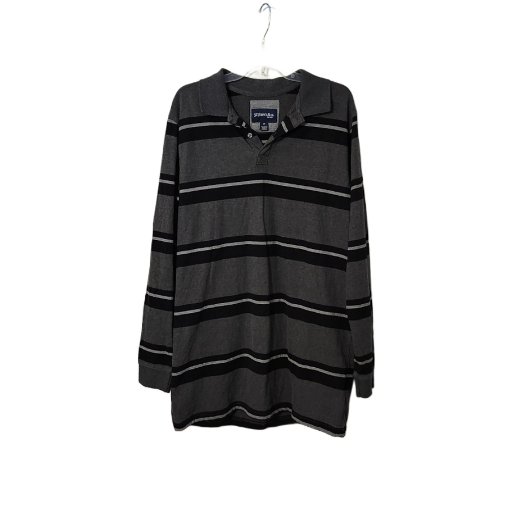 St. John's Bay   Men's LT (Large Tall)    Polo Shirt    Black & Gray